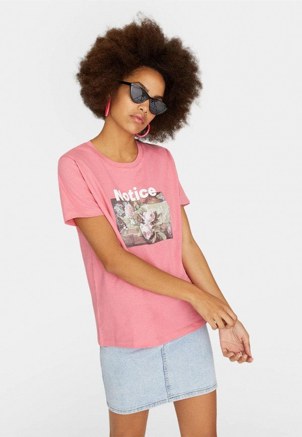 

Футболка Stradivarius, Розовый