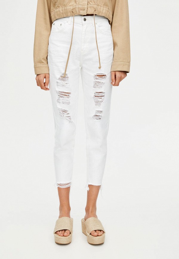 

Джинсы Pull&Bear, Белый, Mom Fit