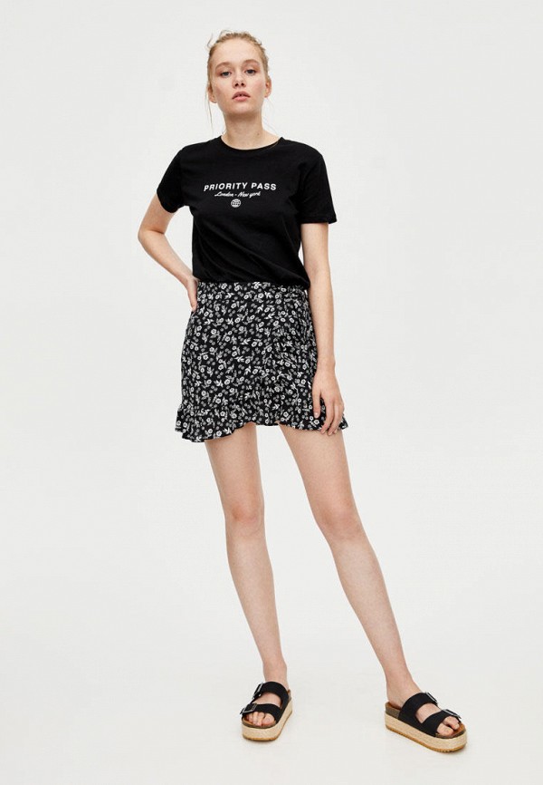 

Футболка Pull&Bear, Черный, Join Life