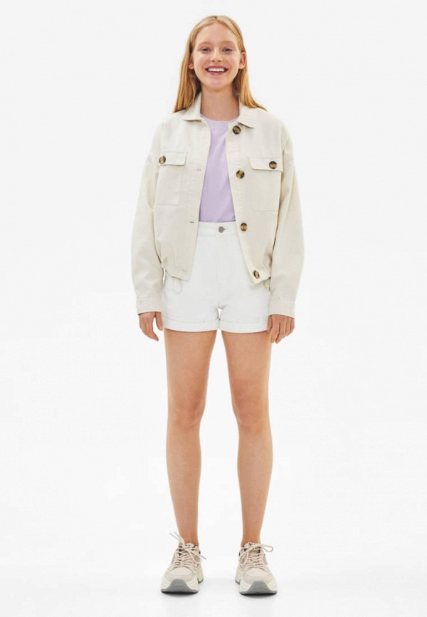 

Куртка джинсовая Bershka, Бежевый