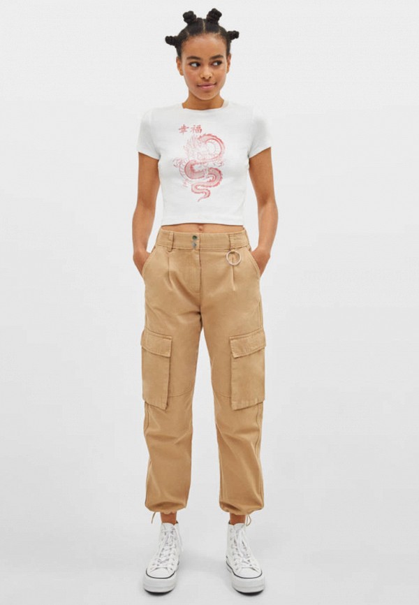

Брюки Bershka, Бежевый