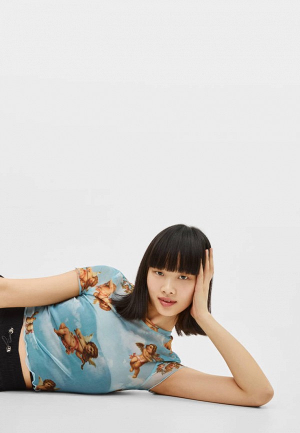 

Футболка Bershka, Голубой
