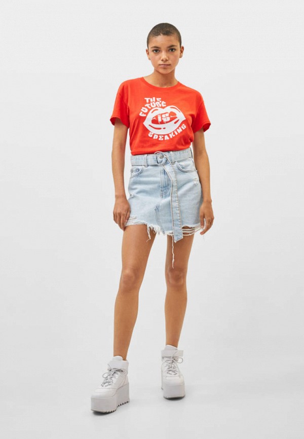 

Футболка Bershka, Красный