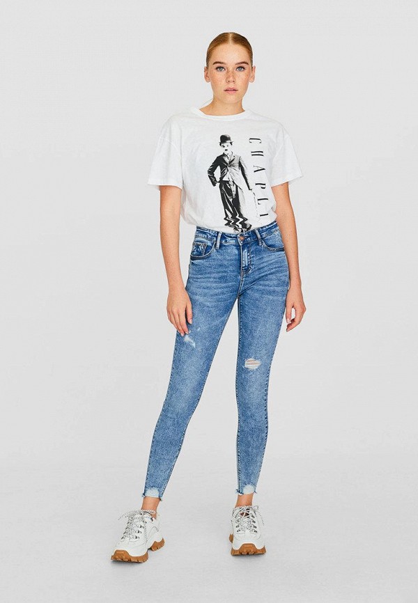 

Джинсы Stradivarius, Синий, SKINNY LOW WAIST