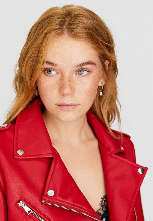 

Куртка кожаная Stradivarius, Красный