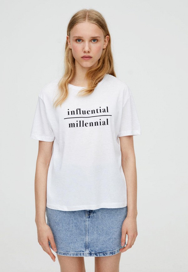 

Футболка Pull&Bear, Белый, Join Life