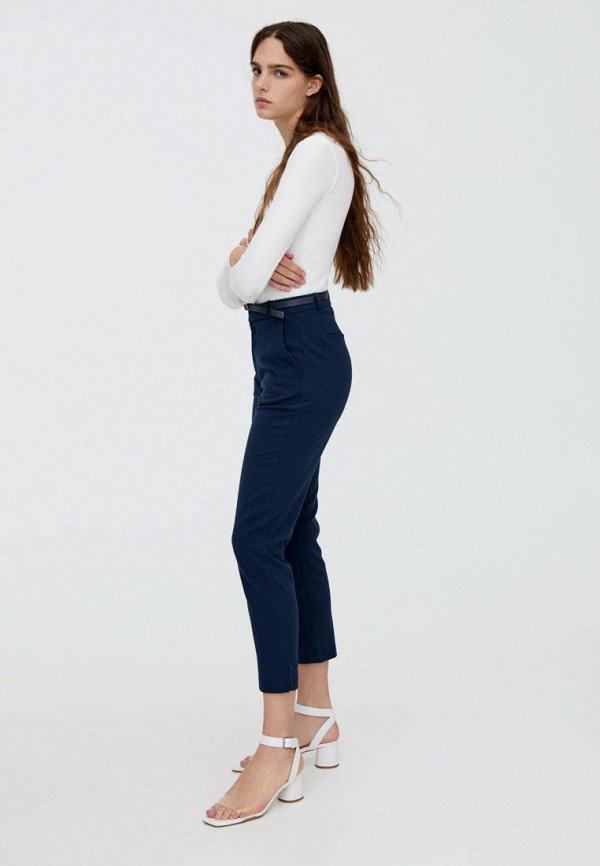 

Брюки Pull&Bear, Синий, CHINO