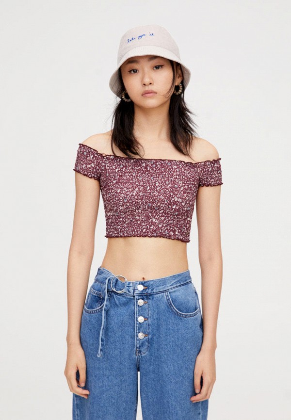 

Топ Pull&Bear, Бордовый
