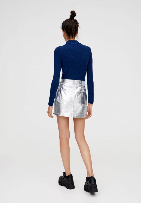 Юбка джинсовая Pull&Bear, Серебряный