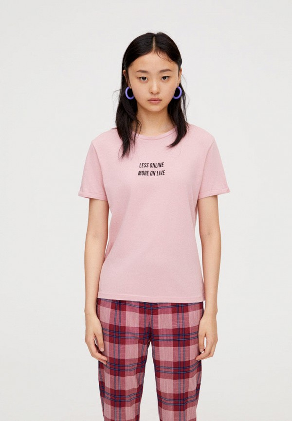 

Футболка Pull&Bear, Розовый