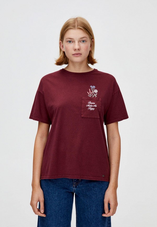 

Футболка Pull&Bear, Бордовый