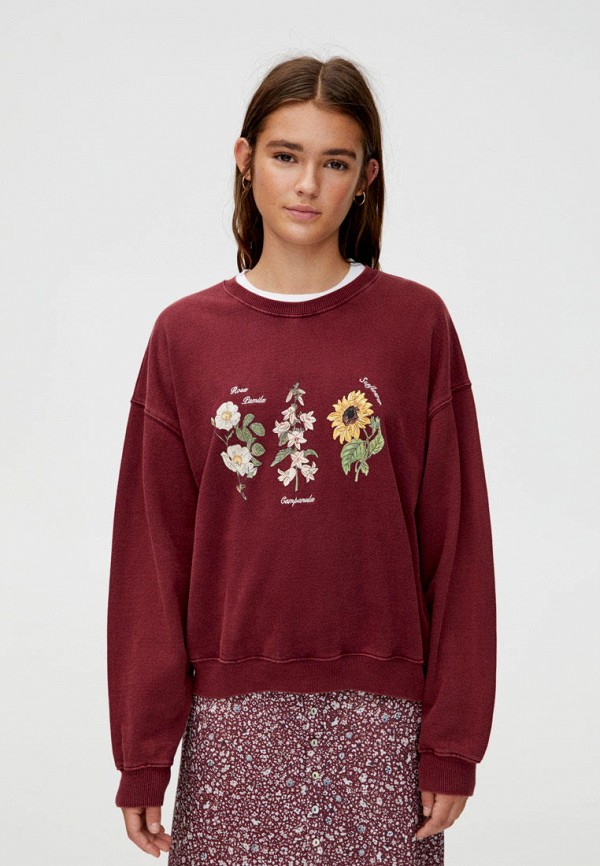 

Свитшот Pull&Bear, Бордовый