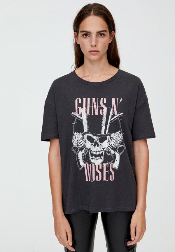 

Футболка Pull&Bear, Серый, GUNS N ROSES
