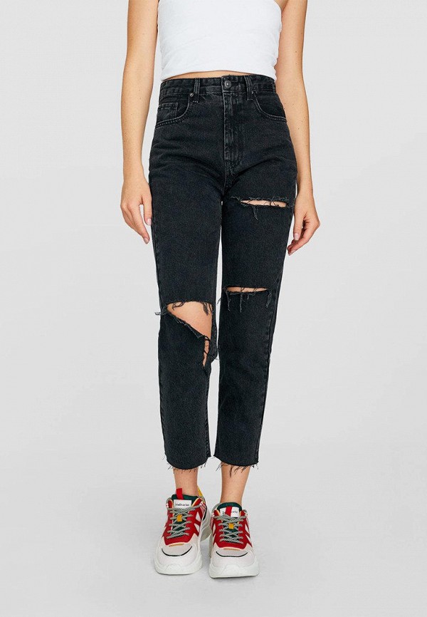 

Джинсы Stradivarius, Черный, MOM FIT