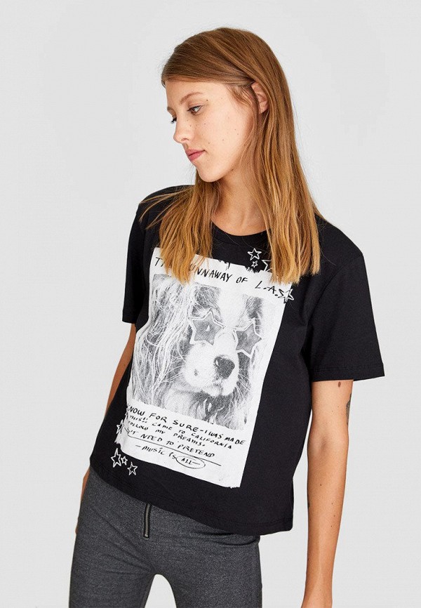 

Футболка Stradivarius, Черный