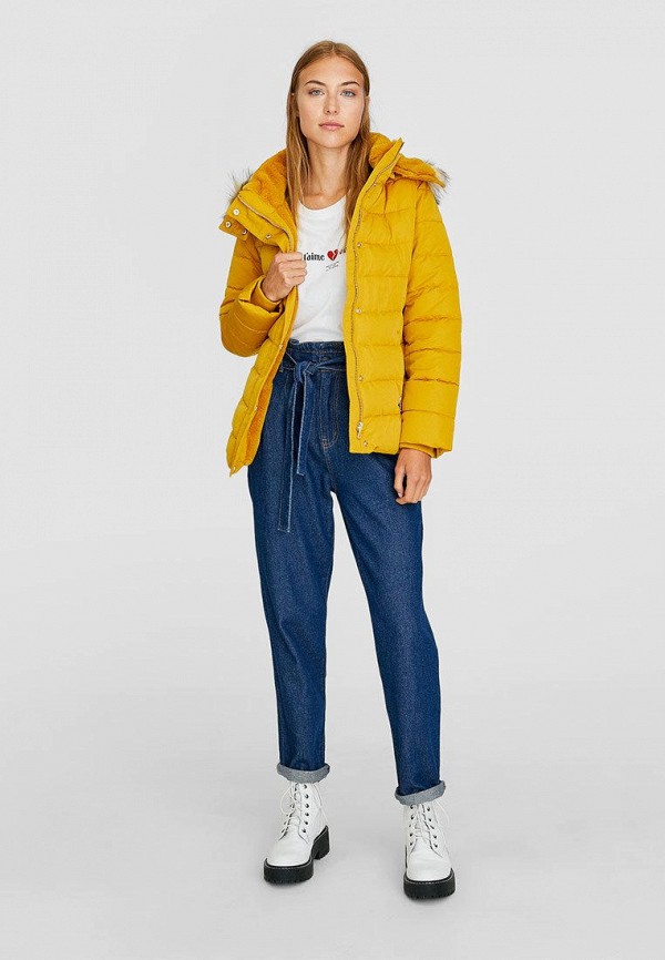 

Куртка утепленная Stradivarius, Желтый