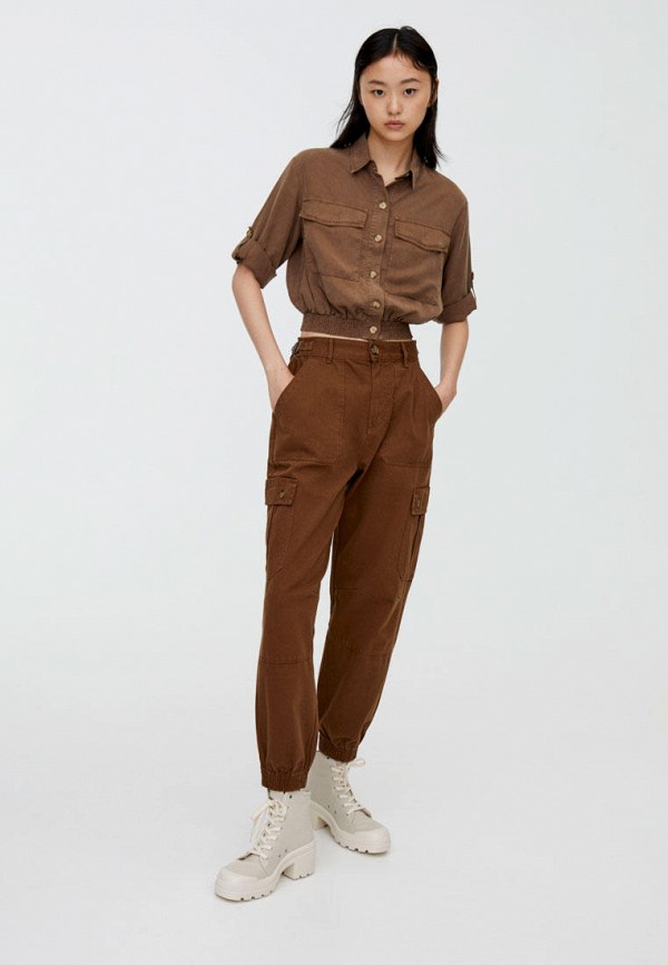 Блуза Pull&Bear цвет коричневый  Фото 2
