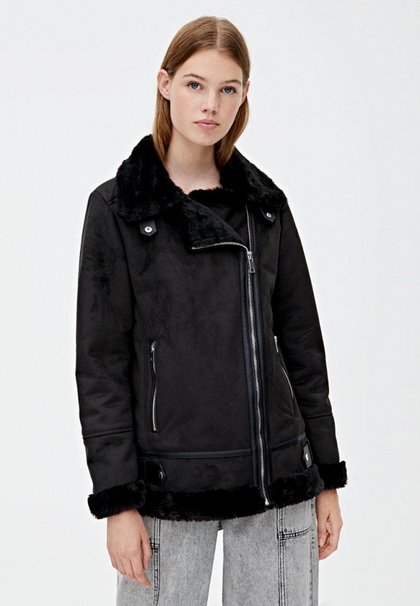 

Дубленка Pull&Bear, Черный