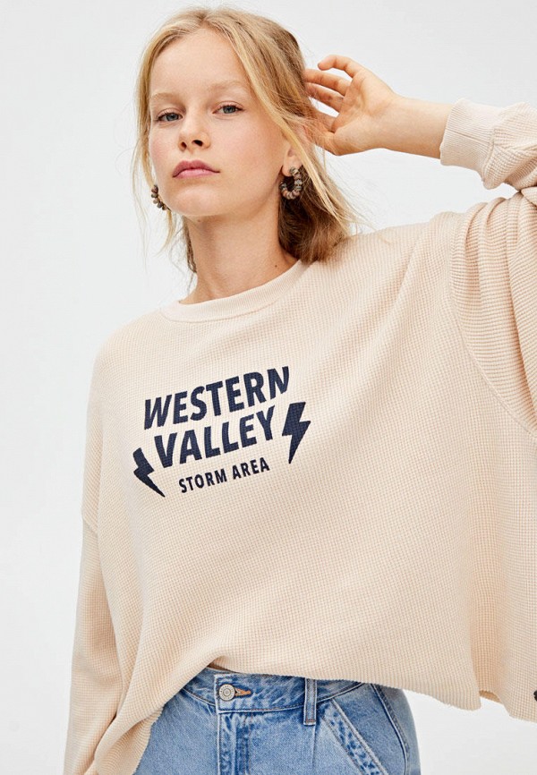 

Лонгслив Pull&Bear, Бежевый