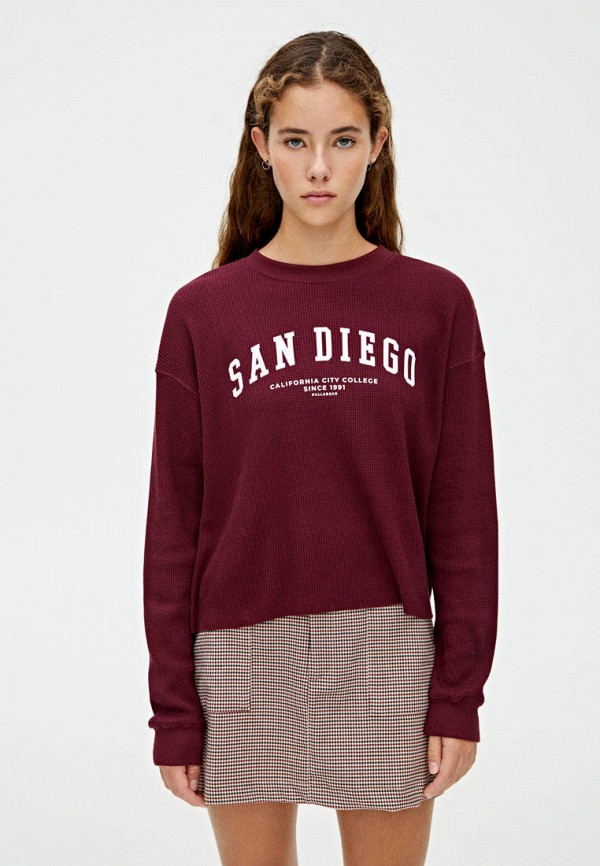 

Лонгслив Pull&Bear, Бордовый