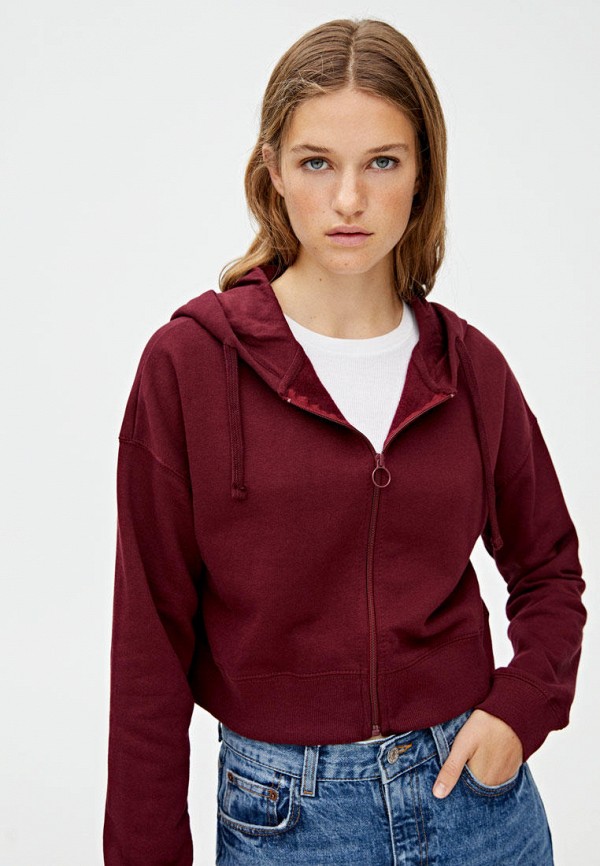 Толстовка Pull&Bear, Бордовый