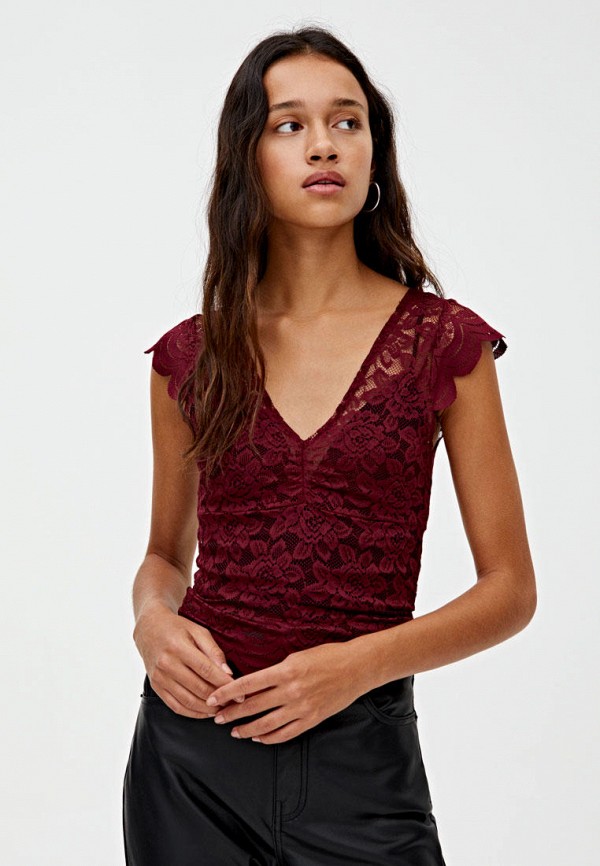 

Топ Pull&Bear, Бордовый