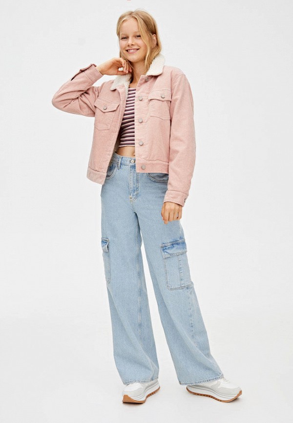 

Куртка утепленная Pull&Bear, Розовый