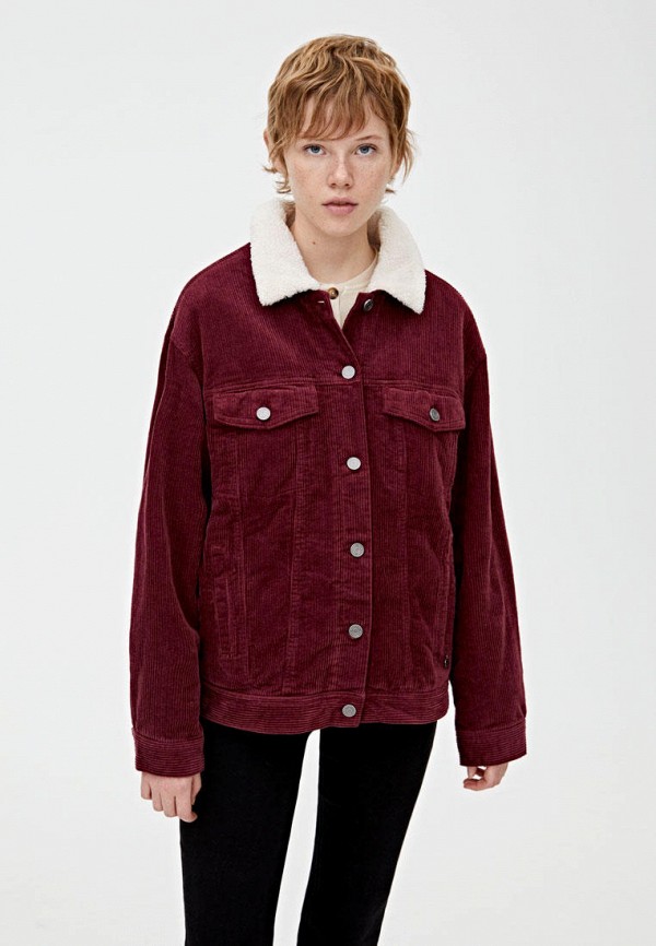 

Куртка утепленная Pull&Bear, Бордовый