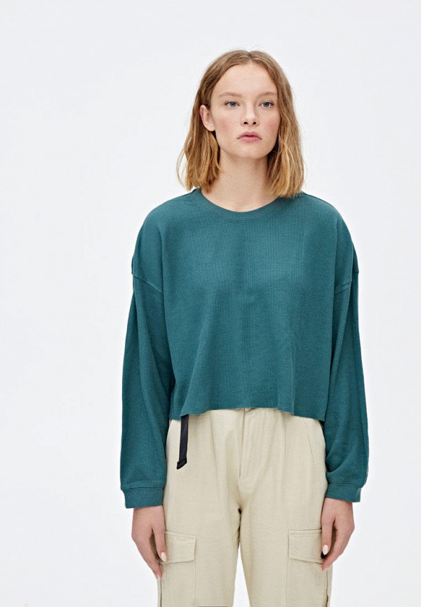 

Лонгслив Pull&Bear, Бирюзовый