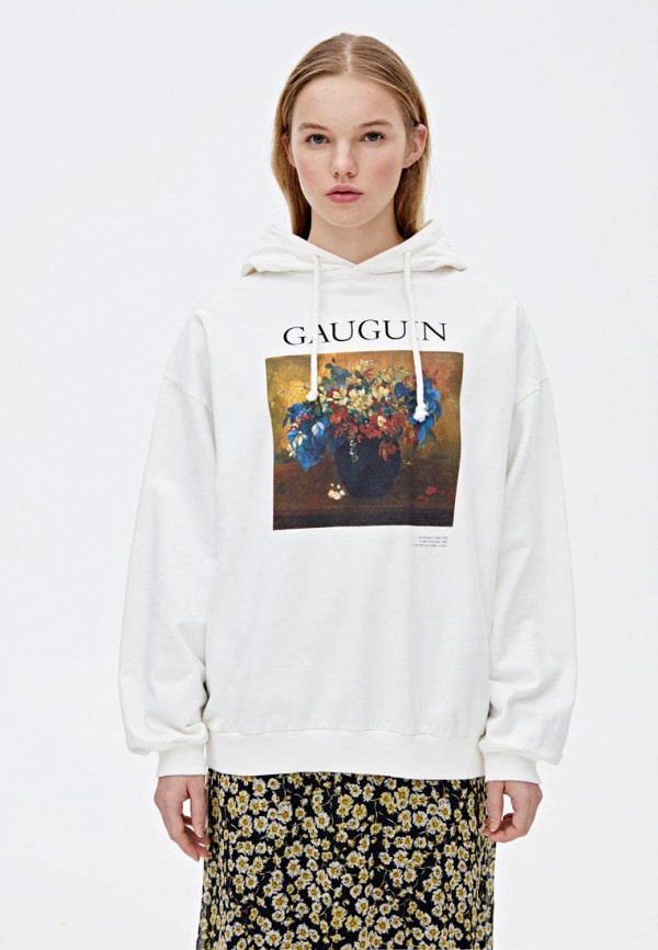 

Худи Pull&Bear, Белый, NATIONAL GALLERY