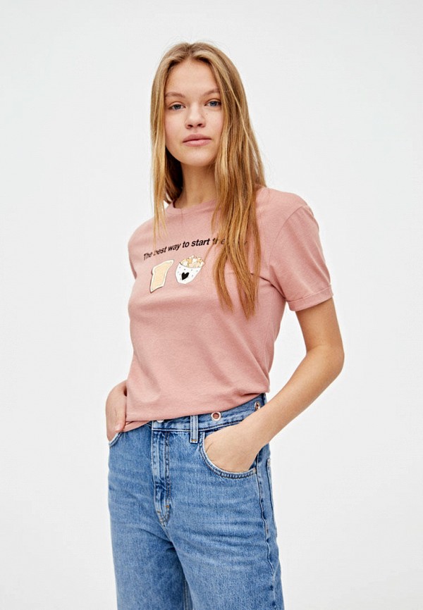 

Футболка Pull&Bear, Розовый