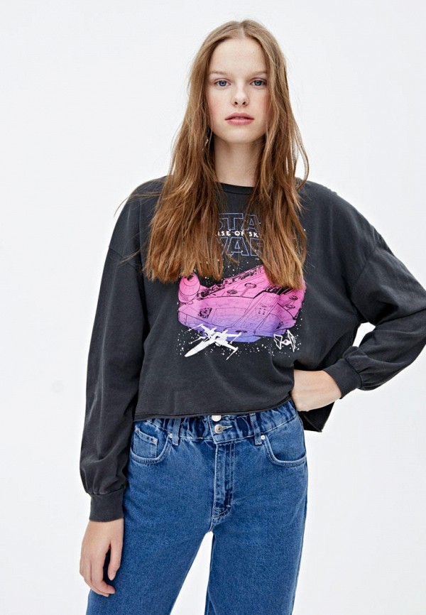 

Лонгслив Pull&Bear, Серый, DISNEY