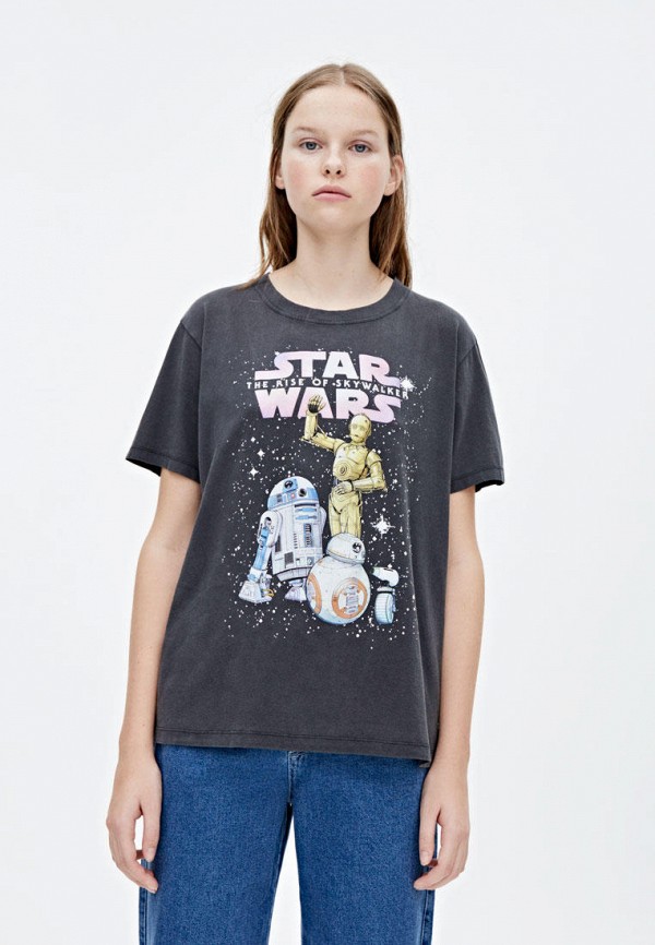 

Футболка Pull&Bear, Серый, DISNEY