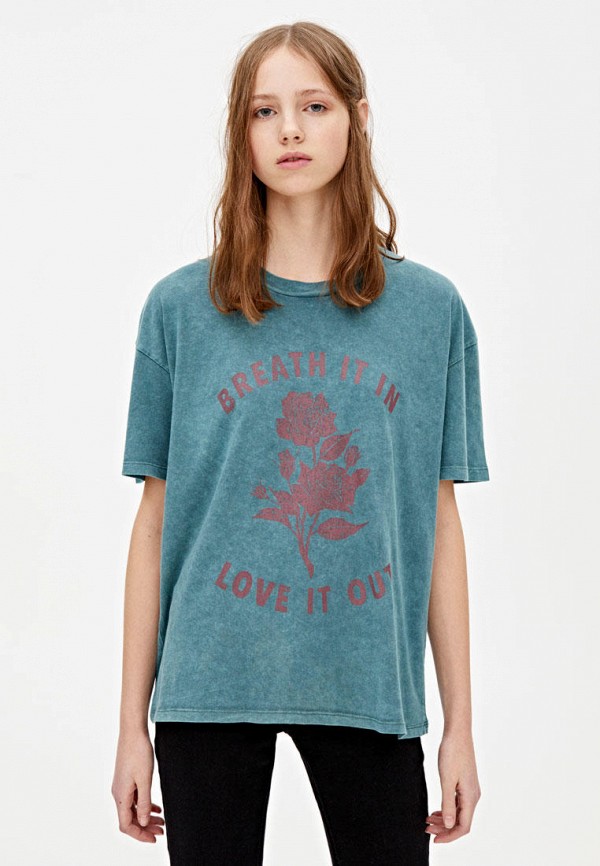 

Футболка Pull&Bear, Бирюзовый
