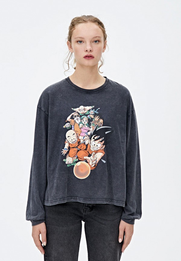 

Лонгслив Pull&Bear, Серый, DRAGON BALL