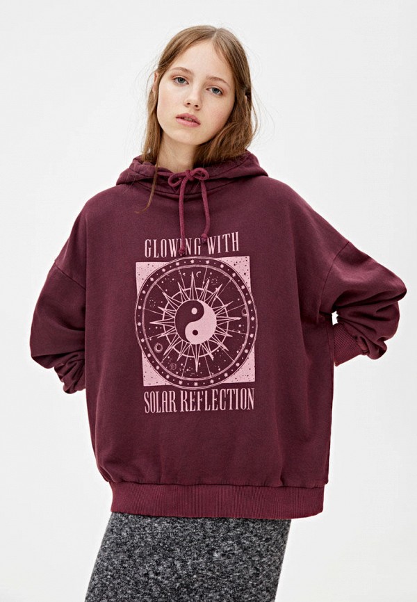 

Худи Pull&Bear, Бордовый