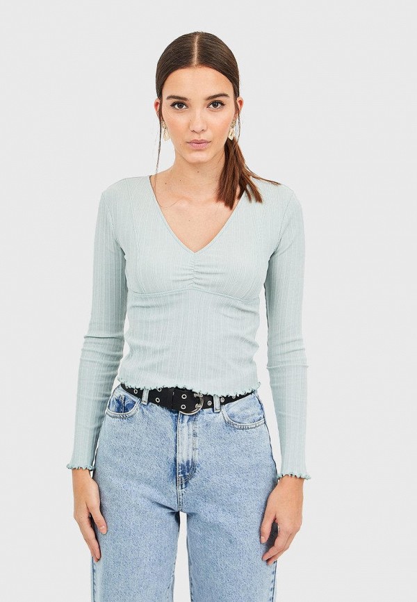 

Лонгслив Stradivarius, Бирюзовый