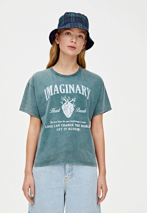 

Футболка Pull&Bear, Бирюзовый