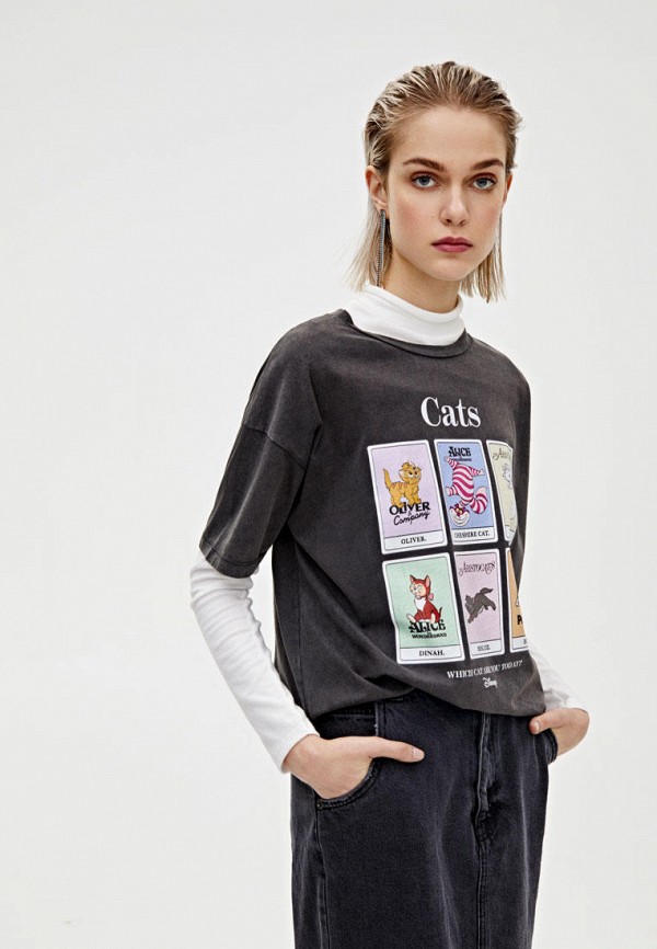 

Футболка Pull&Bear, Черный, DISNEY