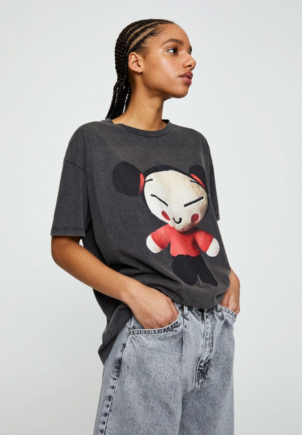 

Футболка Pull&Bear, Черный, PUCCA