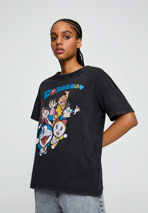 

Футболка Pull&Bear, Черный, DORAEMON