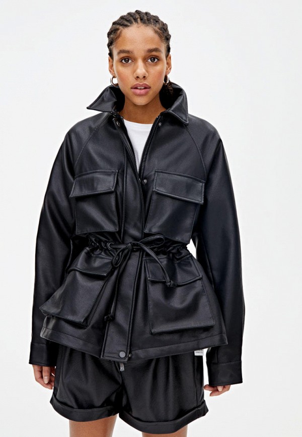 

Куртка кожаная Pull&Bear, Черный