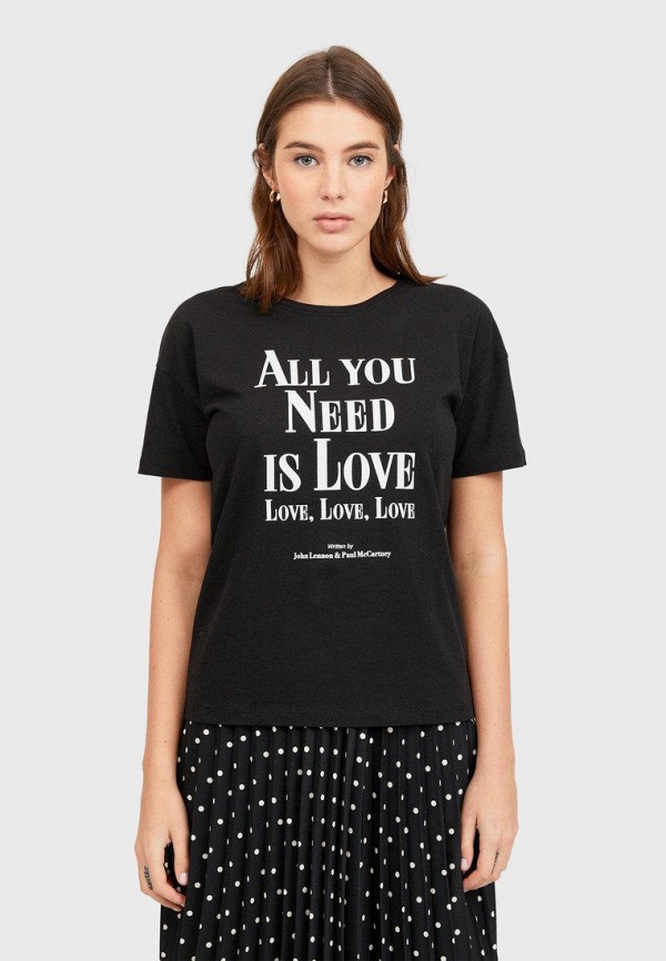 

Футболка Stradivarius, Черный