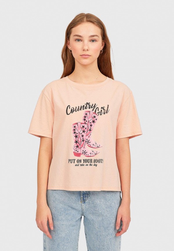 

Футболка Stradivarius, Розовый
