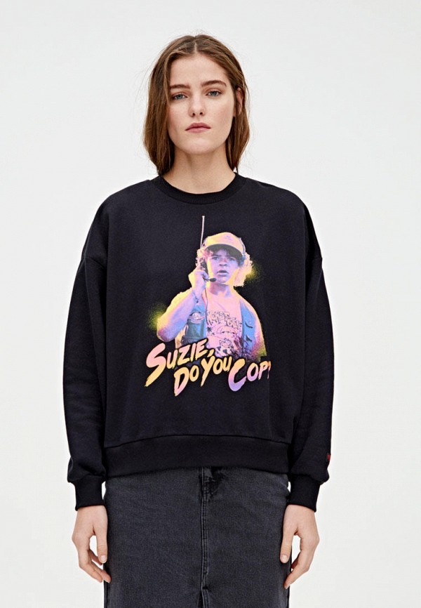 

Свитшот Pull&Bear, Черный, STRANGER THINGS 3