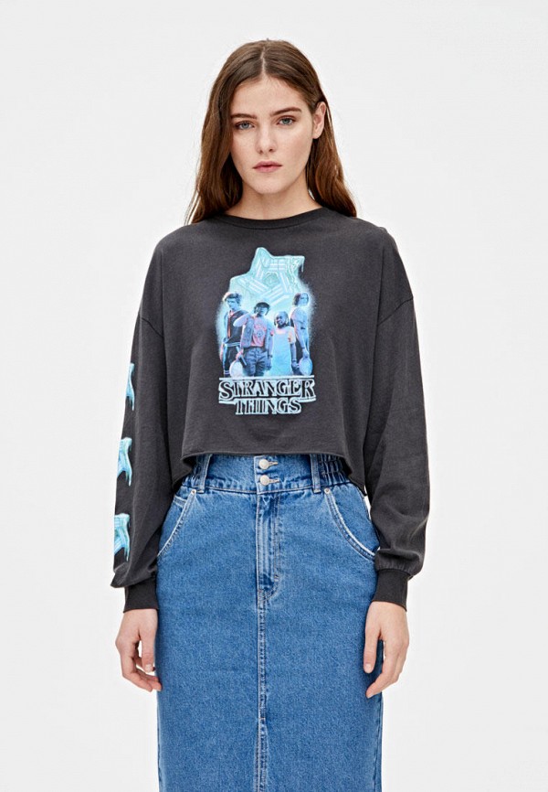 

Свитшот Pull&Bear, Серый, STRANGER THINGS 3
