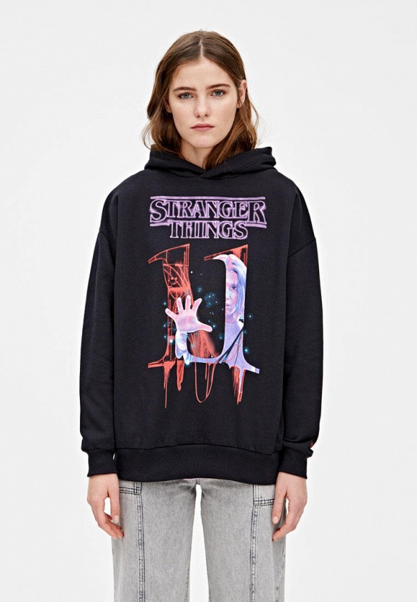 

Худи Pull&Bear, Черный, STRANGER THINGS 3