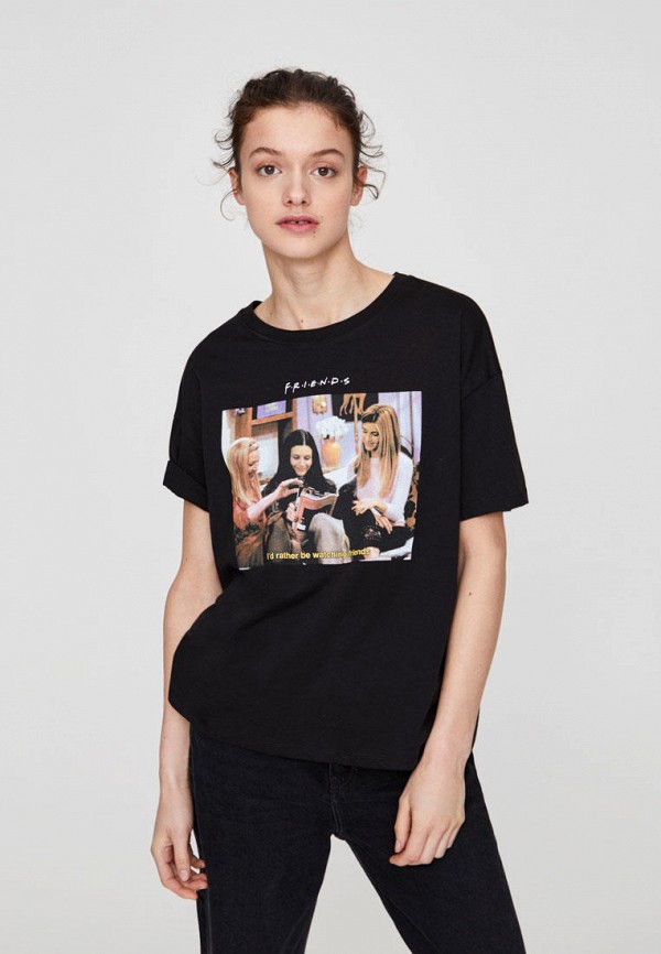 

Футболка Pull&Bear, Черный, FRIENDS