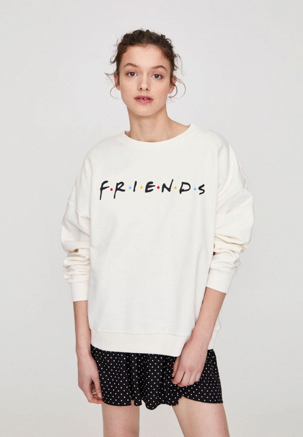 

Свитшот Pull&Bear, Белый, FRIENDS