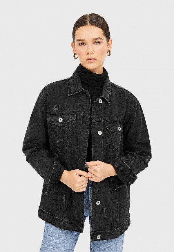 

Куртка джинсовая Stradivarius, Черный